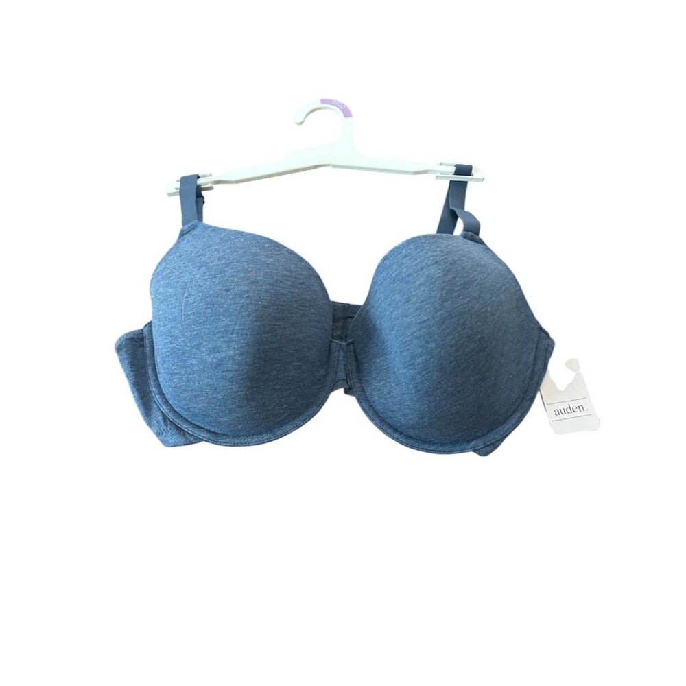 NWT Women's Cotton Lightly Lined Demi T-Shirt Bra - Auden Navy Heather 36DD